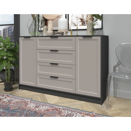 Тумба Тренд КТ-Т160 (Антрацит ЛДСП/ Луна ЛМДФ) Ш1600 В1020 Г451 Тумба Тренд КТ-Т160 (Антрацит ЛДСП/ Луна ЛМДФ) Ш1600 В1020 Г451